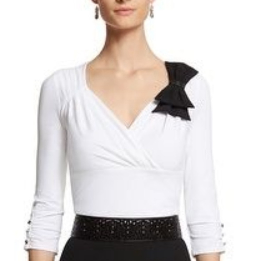 WHBM faux wrap top w/bow XS